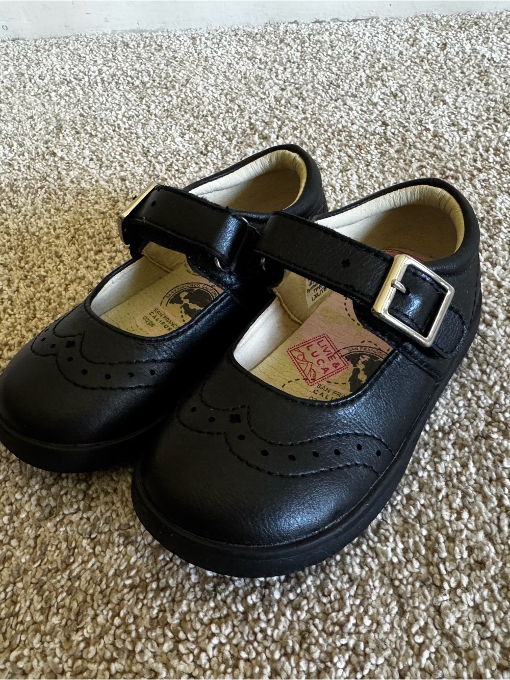Livie & Luca Black Mary Jane Dress Shoes for Kids - Classic Buckle